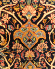 30099 Antique Persian Kashan with Flower Medallion