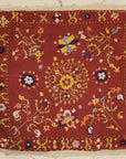 Antique Uzbek Turkestan Wool and Silk Suzani. A piece of wool and silk woven art sold by Santa Barbara Design Center Rugs and More in Santa Barbara CA.