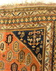 29856 important Antique Qashqai gift of the Khan with silk wefts in perfect conservation ca. 1870