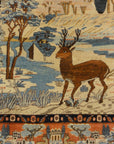 30061 Unique Antique pictoral Kashan Circa 1870 with winter landscape and deers