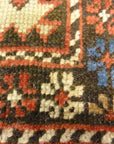 Antique Caucasian Shirvan Botteh Motif. Antique piece of woven carpet art sold by the Santa Barbara Design Center, Rugs and More in Santa Barbara, CA