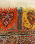 Antique Kashmiri Wool and Silk Pashmina circa 1700s. A piece of woven wool and silk art sold by Santa Barbara Design Center Rugs and More in Santa Barbara.