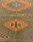 An antique original Mushwani Baluch rug handwoven in Afghanistan. A piece of genuine, authentic woven carpet art. Sold by Santa Barbara Design Center.
