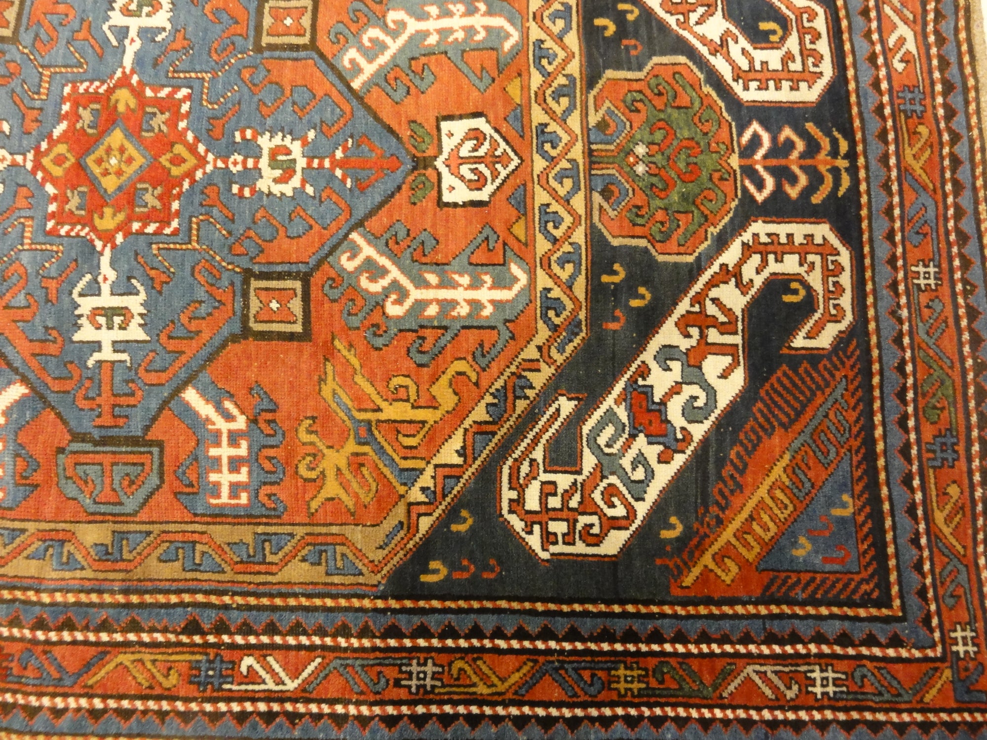 30701 Antique Dragon Kazak Kasim usak ca 1875