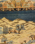 30061 Unique Antique pictoral Kashan Circa 1870 with winter landscape and deers