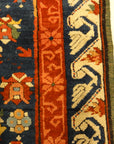 30653 Rare Antique Cabbage Rose Seychour Rug ca. 1850's