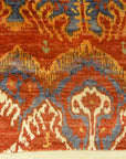 30391 Indian Saree Silk Red Patterned Rug