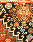 Antique Persian Khamseh Circa 1880. A piece of antique woven carpet art sold by Santa Barbara Design Center, Rugs and More in Santa Barbara, California.