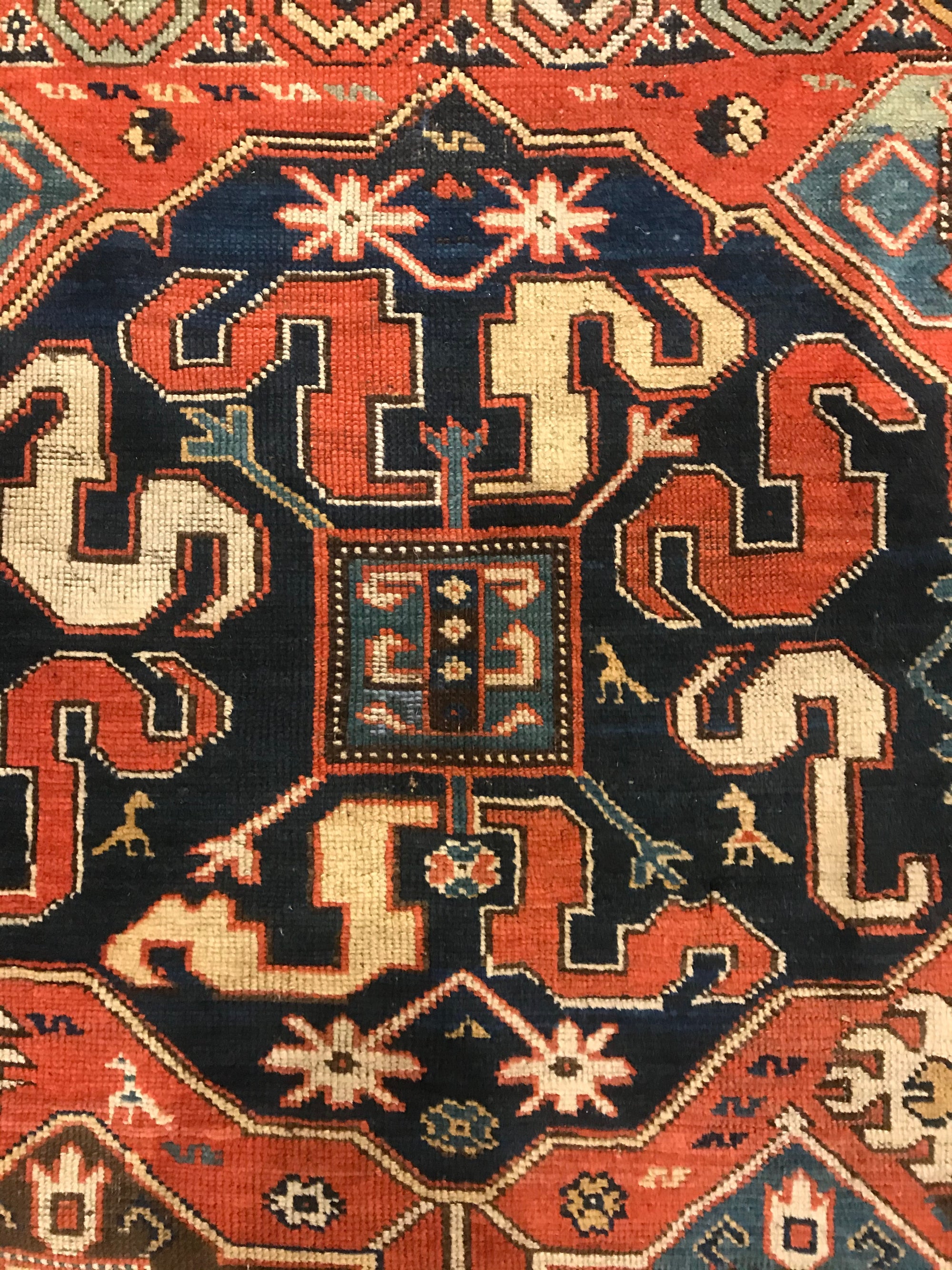 30538 Antique Rare Cloudband Caucasian Chondzoresk Rug