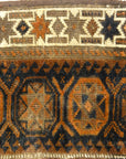 Antique Baluch Bagface. Rugs & More in the Santa Barbara Design Center. This Antique Baluch Bagface is a beauty, unique, and a treasure to be found.