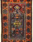 Antique Turkish Yuruk Rare Prayer Rug. A genuine authentic piece of woven carpet art sold at Santa Barbara Design Center Rugs and More.