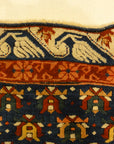 30653 Rare Antique Cabbage Rose Seychour Rug ca. 1850's