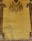 30036 Fine Antique Silk Heriz meditation rug in perfect condition ca.1880