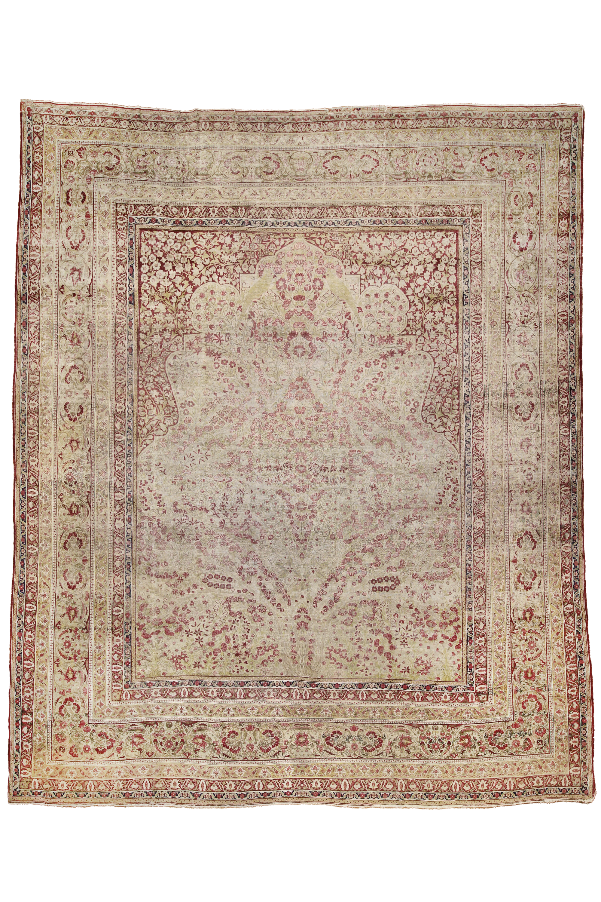 28328 Antique unique Kermanshah with the largest meditation design woven ca.1860