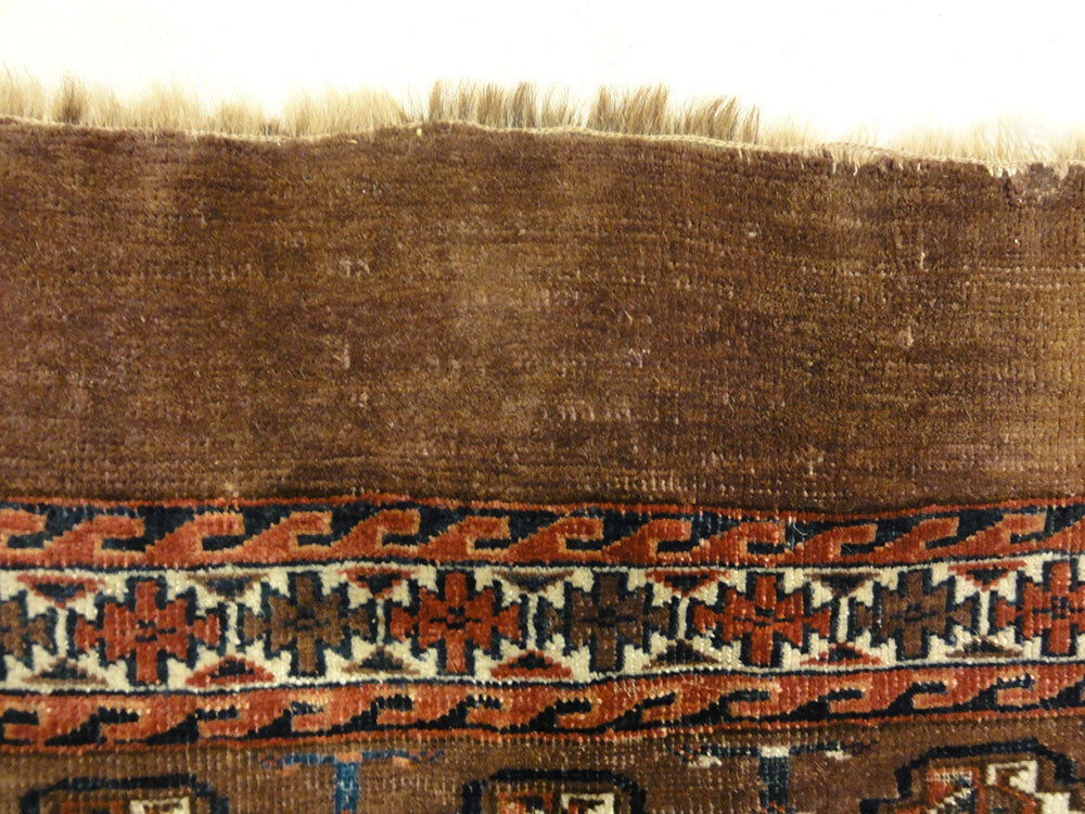 Antique Yomud Chuval Bagface from Turkestan. A piece of genuine authentic woven carpet art sold by Santa Barbara Design Center, Rugs and More.