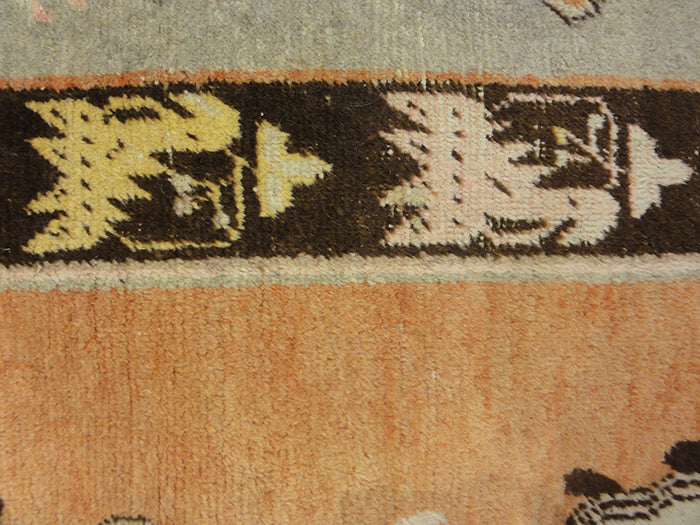 Oushak rugs began just south of Istanbul, Turkey, named after the town: Oushak. The Oushak carpet is Persian-influenced unlike most Turkish rugs. The town of Oushak has produced Turkish rugs ever since the 15th century.