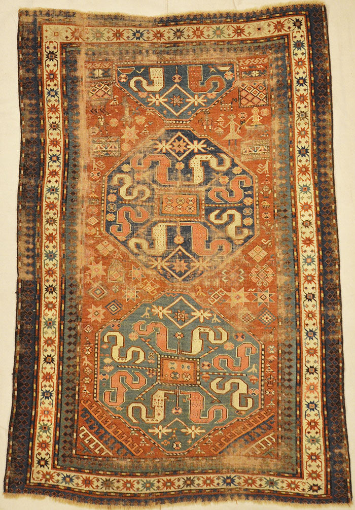 Antique Caucasian Kazak C. 1850 Rugs & More-Santa Barbara Design Center