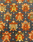 30653 Rare Antique Cabbage Rose Seychour Rug ca. 1850's