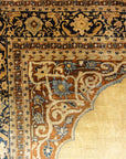 30036 Fine Antique Silk Heriz meditation rug in perfect condition ca.1880