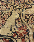 28271 Rare important Kermanshah in a Safavid Design with Garden of Paradise and wild animls and Mythical creatures and dragons. woven ca.1850 or earlier