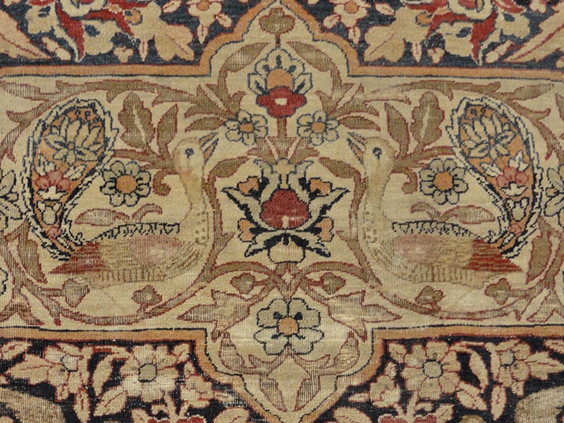 28271 Rare important Kermanshah in a Safavid Design with Garden of Paradise and wild animls and Mythical creatures and dragons. woven ca.1850 or earlier