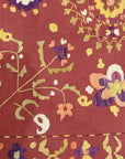 Antique Uzbek Turkestan Wool and Silk Suzani. A piece of wool and silk woven art sold by Santa Barbara Design Center Rugs and More in Santa Barbara CA.