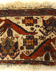 Antique Afshar Featuring Dragon and Phoenix Fight. A piece of antique woven carpet art sold by the Santa Barbara Design Center Rugs and More.