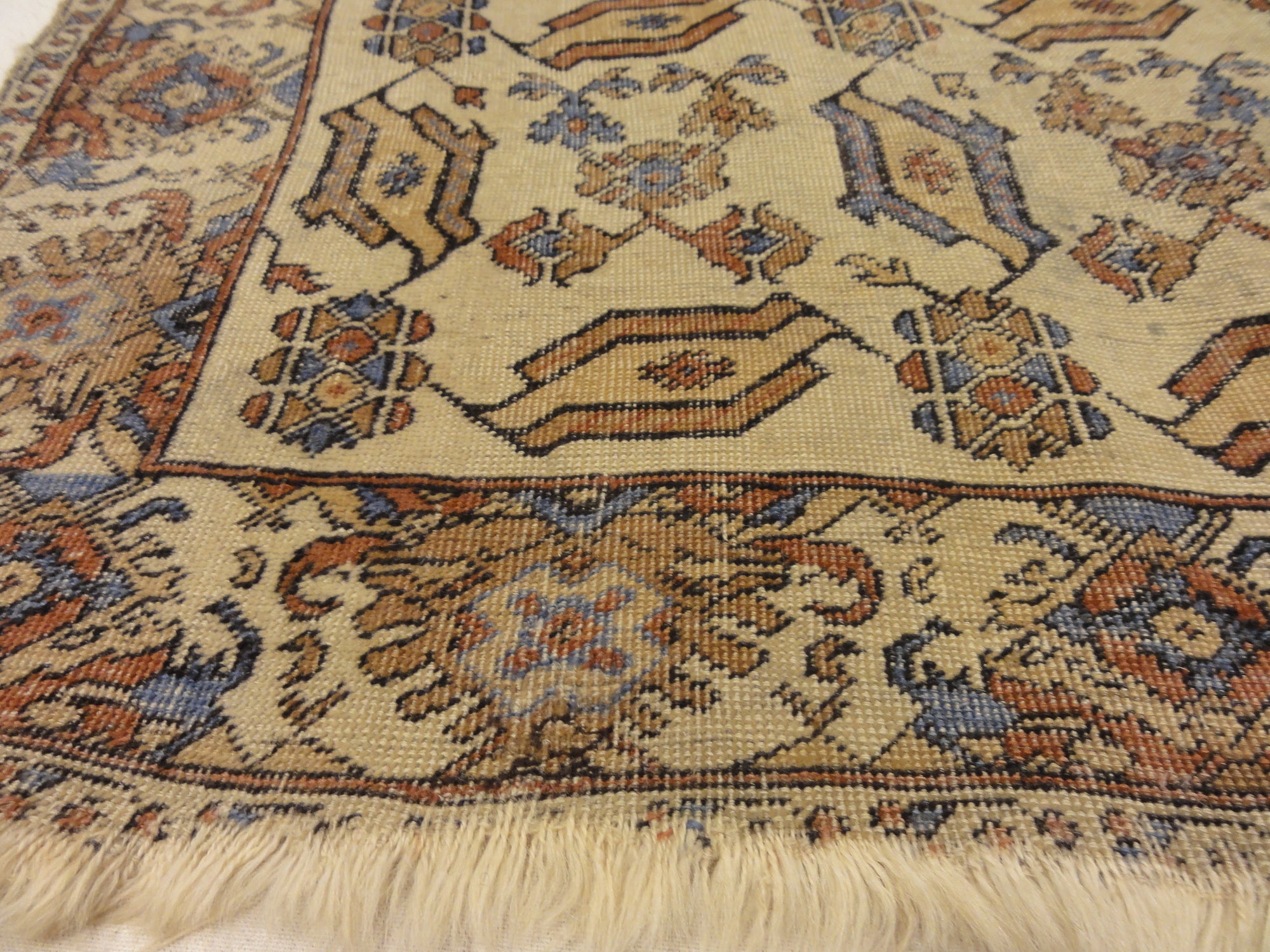 Very Rare Antique Selendi Bird Turkish Oushak. A piece of genuine woven carpet art sold by Santa Barbara Design Center Rugs and More.