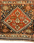 Antique Persian Khamseh Circa 1880. A piece of antique woven carpet art sold by Santa Barbara Design Center, Rugs and More in Santa Barbara, California.