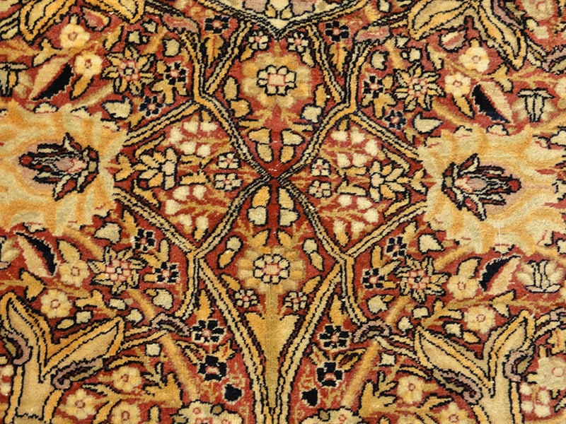 31507 Antique KermanShah with poetry in cartouches Circa 1880