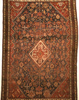 Antique Qashqai Rug. A piece of genuine antique authentic woven carpet art sold by the Santa Barbara Design Center, Rugs and More.