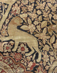 28271 Rare important Kermanshah in a Safavid Design with Garden of Paradise and wild animls and Mythical creatures and dragons. woven ca.1850 or earlier