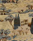 30061 Unique Antique pictoral Kashan Circa 1870 with winter landscape and deers