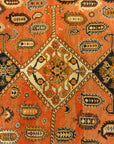 29856 important Antique Qashqai gift of the Khan with silk wefts in perfect conservation ca. 1870