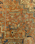 Antique Heriz Rug. A piece of genuine authentic antique woven carpet art sold by the Santa Barbara Design Center, Rugs and More.