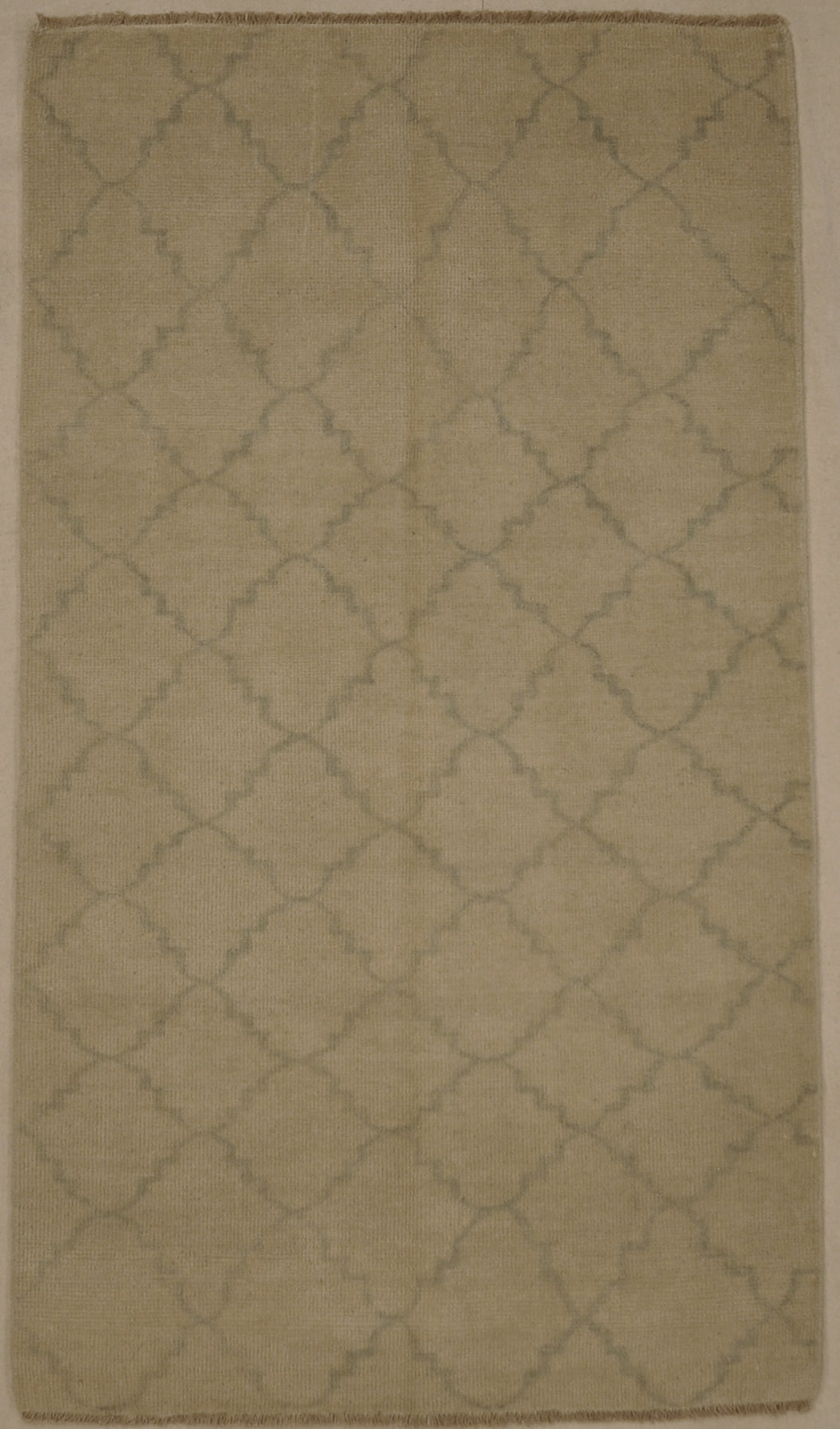 Fine Modern Blue and Beige Trellises Rug. A piece of woven authentic carpet art sold by Santa Barbara Design Center, Rugs and More.
