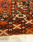 Fine Antique Tekke Bukhara Rug. A piece of genuine authentic woven carpet art sold by the Santa Barbara Design Center Rugs and More.