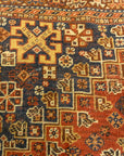 Antique Persian Qashqai Rug. A piece of genuine woven carpet art sold by the Santa Barbara Design Center, Rugs and More in Santa Barbara, California.