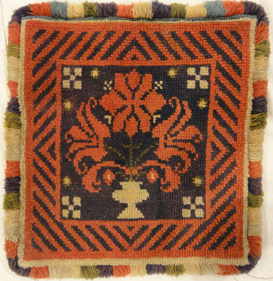 Antique Swedish Floral Pile Rug. A piece of genuine antique woven carpet art sold at Santa Barbara Design Center Rugs and More.