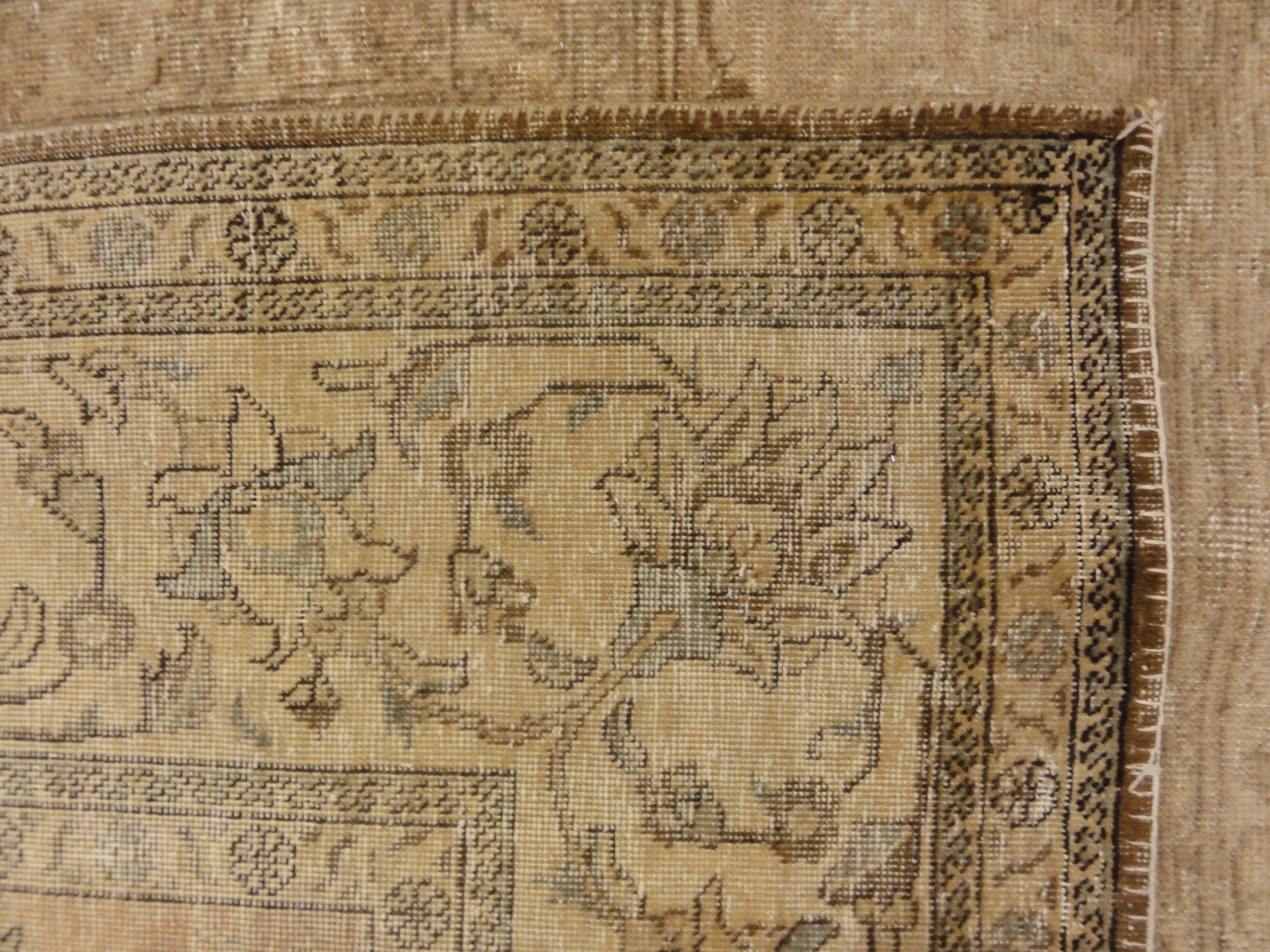 Antique Beige and Pink Persian Tabriz Genuine Authentic Intricate Woven Carpet Art Santa Barbara Design Center and Rugs and More