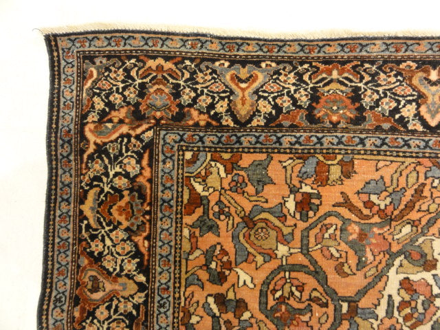 Antique 19th Century Village Persian Farahan Genuine Woven Carpet Art Authentic Intricate