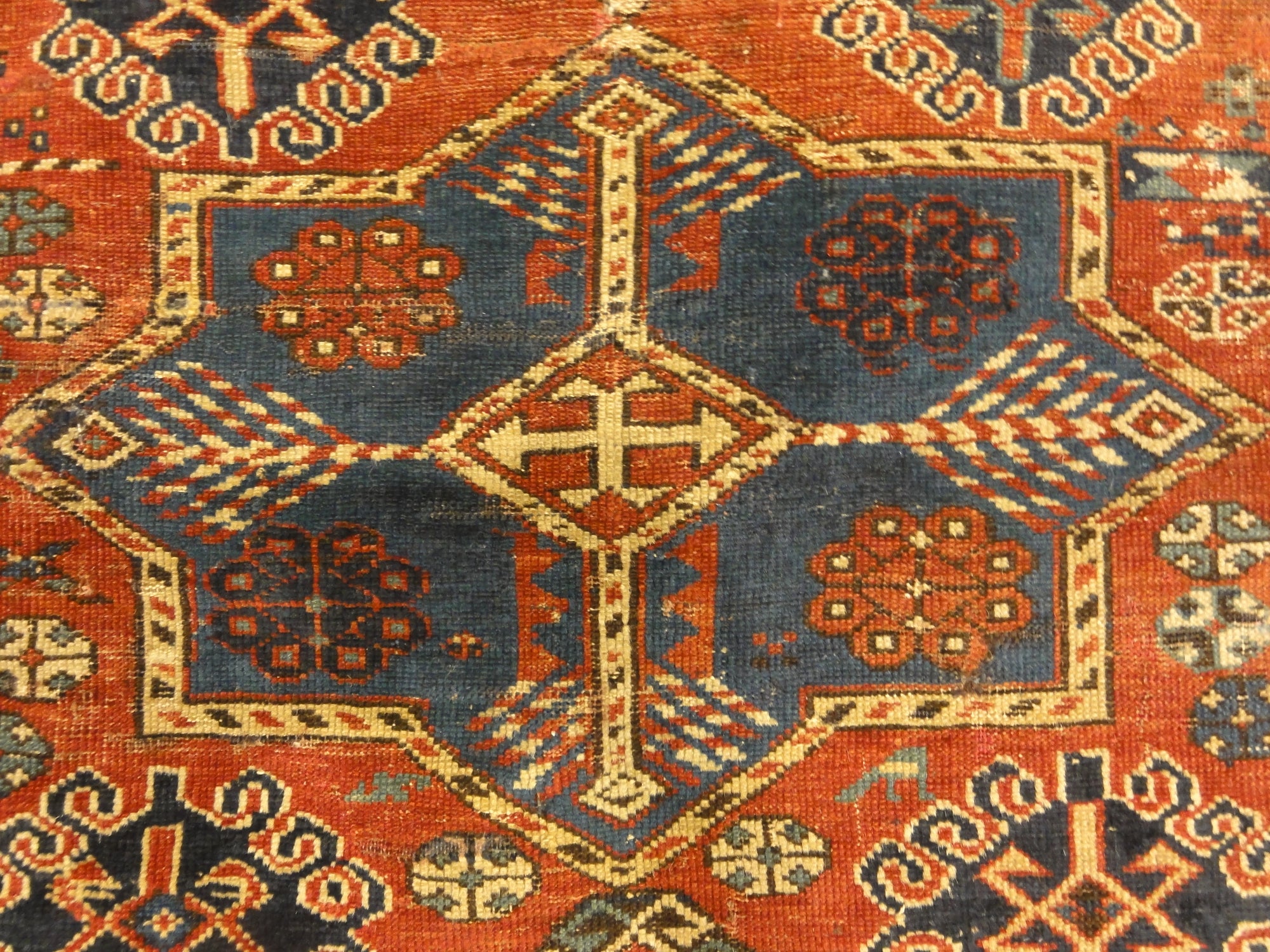 Fine Antique Shirvan Woven by an Armenian Girl. A piece of genuine authentic woven carpet art sold by the Santa Barbara Design Center Rugs and More.