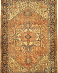 Antique Heriz Rug. A piece of genuine authentic antique woven carpet art sold by the Santa Barbara Design Center, Rugs and More.