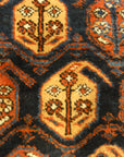 Rare 1870s Antique Boteh Afshar. A piece of authentic genuine antique woven carpet art sold by Santa Barbara Design Center, Rugs and More.