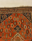 29856 important Antique Qashqai gift of the Khan with silk wefts in perfect conservation ca. 1870