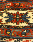Amazing Caucasian Shirvan Baku Rug. An antique piece of woven carpet art sold by the Santa Barbara Design Center Rugs and More in Santa Barbara, California.