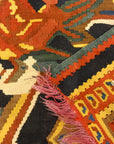 30087 Antique Persian Finest Silk Bijar Kelim with multiple color Silk Foundation