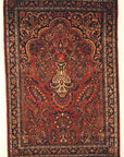 Antique Rare Persian Sarouk Prayer Rug. Genuine woven carpet art. Authentic and intricate design.