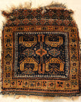 Antique Kurdish West Persian Bagface with Peacocks. A piece of genuine authentic antique woven carpet art sold by Santa Barbara Design Center Rugs and More