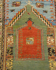 30640 antique Mudjur Meditation Prayer Rug 1700's or earlier.